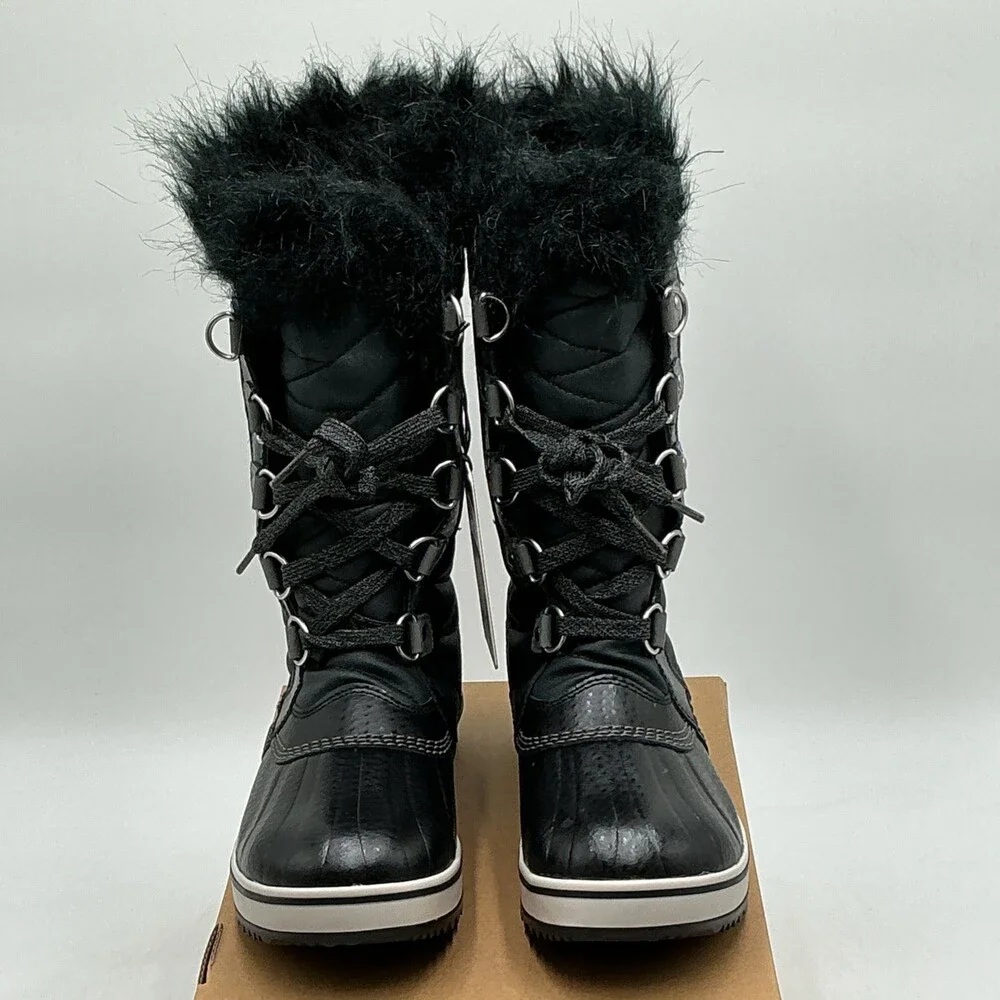 Sorel Tofino II NY2419-010 Girls 5 Black Fleece Waterproof Winter Boots Eby4406